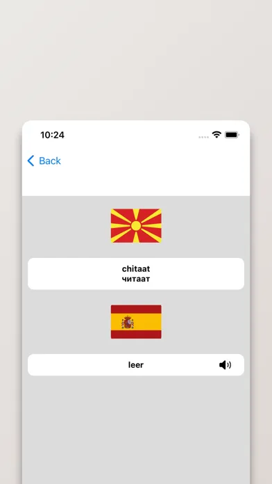 Capturas de tela do Diccionario Macedonio-Español