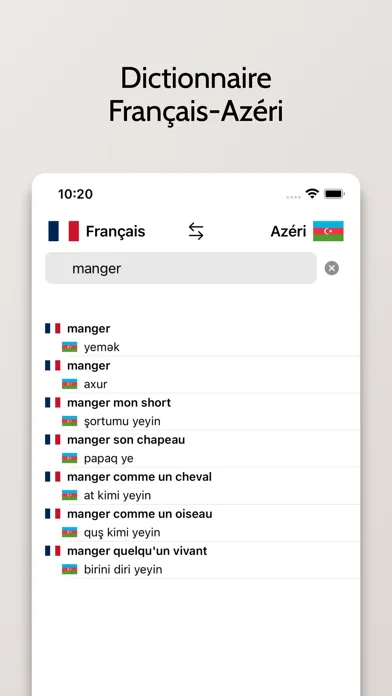 Capturas de pantalla de Dictionnaire Azéri-Français