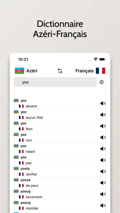 Capturas de pantalla de Dictionnaire Azéri-Français