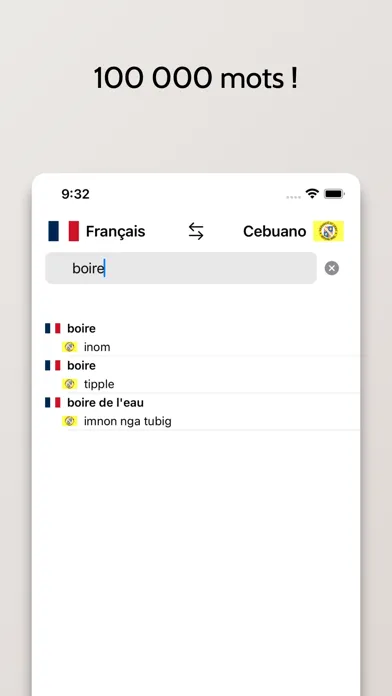 Ảnh chụp màn hình của Dictionnaire Cebuano-Français