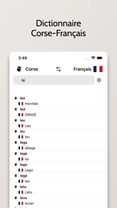 Dictionnaire Corse-Français Screenshots