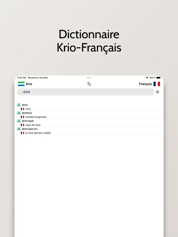 ภาพหน้าจอของ Dictionnaire Krio-Français iPad 