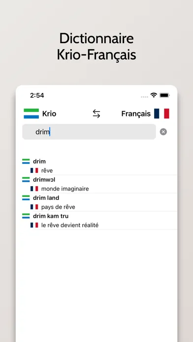 ภาพหน้าจอของ Dictionnaire Krio-Français