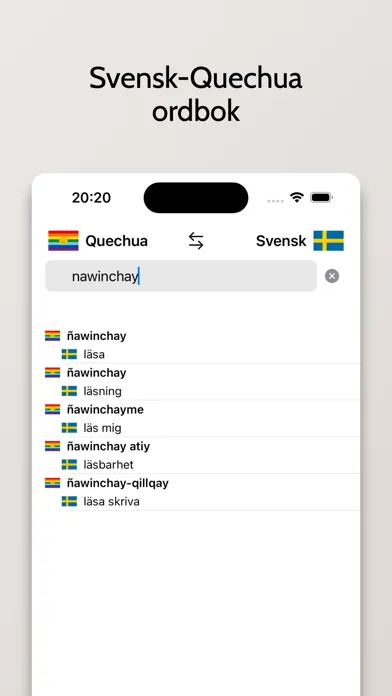 Quechua-Svensk ordbok স্ক্রিনশট