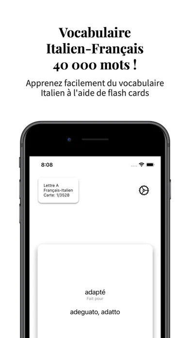 Zrzuty ekranu Vocabulaire Italien-Français
