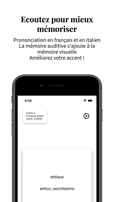 Zrzuty ekranu Vocabulaire Italien-Français