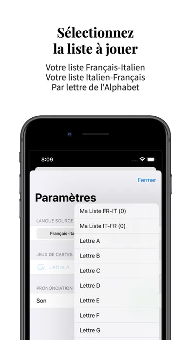 Zrzuty ekranu Vocabulaire Italien-Français