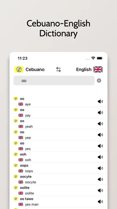 Cebuano-English Dictionary Screenshots
