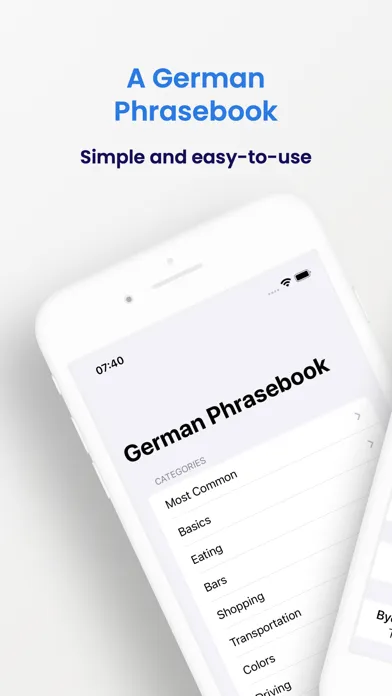 Zrzuty ekranu German Phrasebook (Travel)