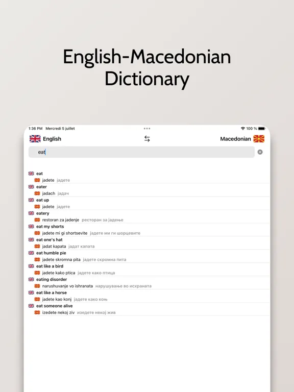 Macedonian-English Dictionary iPad  Screenshots