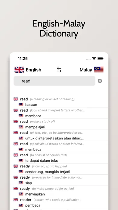 Tangkapan layar Malay/English Dictionary