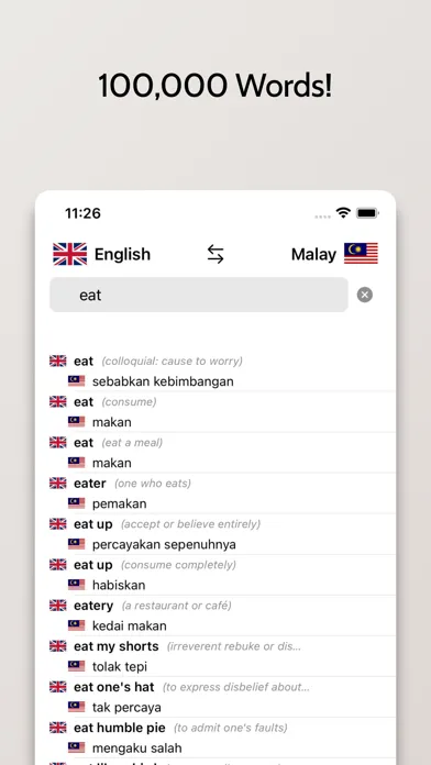 Tangkapan layar Malay/English Dictionary