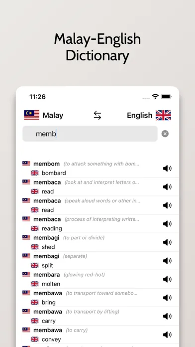 Tangkapan layar Malay/English Dictionary
