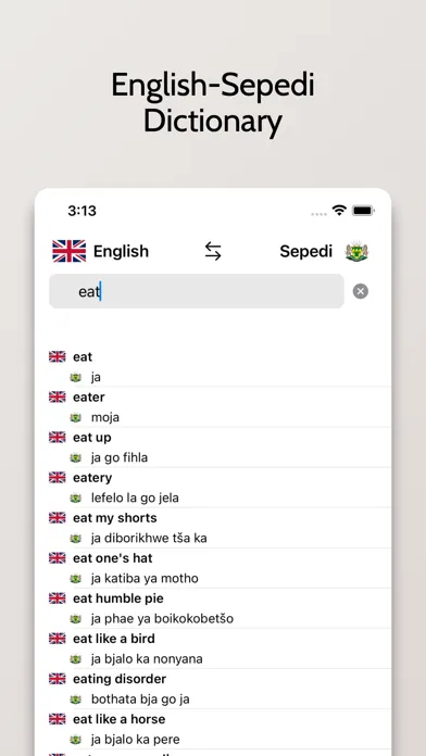 Sepedi-English Dictionary應用截圖