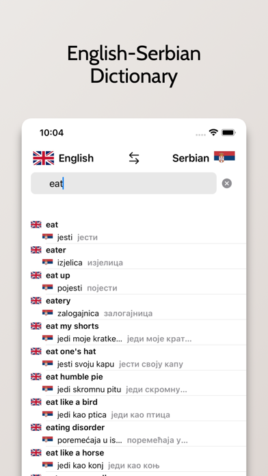 Ảnh chụp màn hình của Serbian-English Dictionary