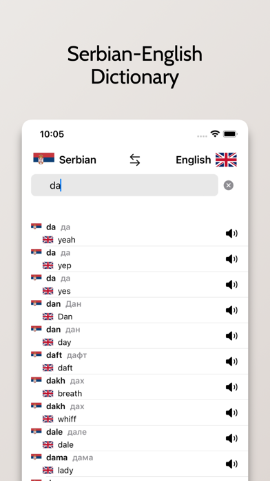 Ảnh chụp màn hình của Serbian-English Dictionary
