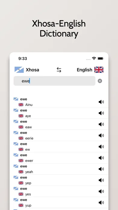 Xhosa-English Dictionary Screenshots