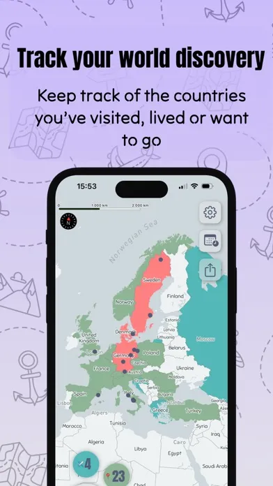 Ảnh chụp màn hình của World Map: Visited Countries