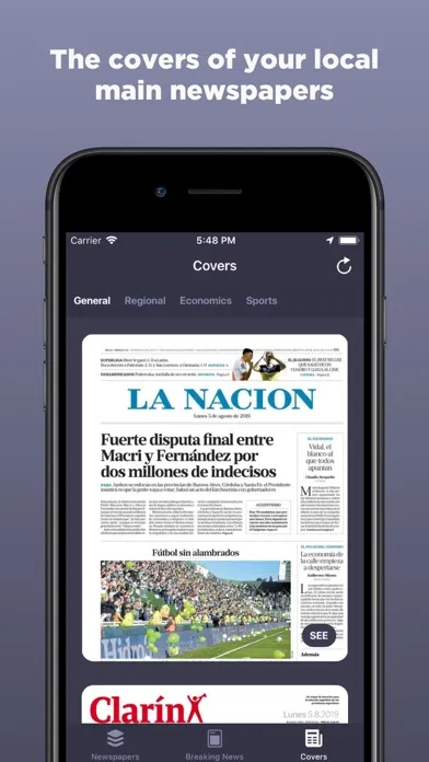 Tangkapan skrin Argentine Newspapers