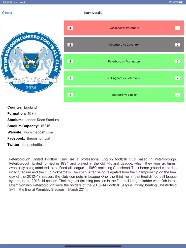 Capturas de pantalla de InfoLeague - English League 1 iPad 