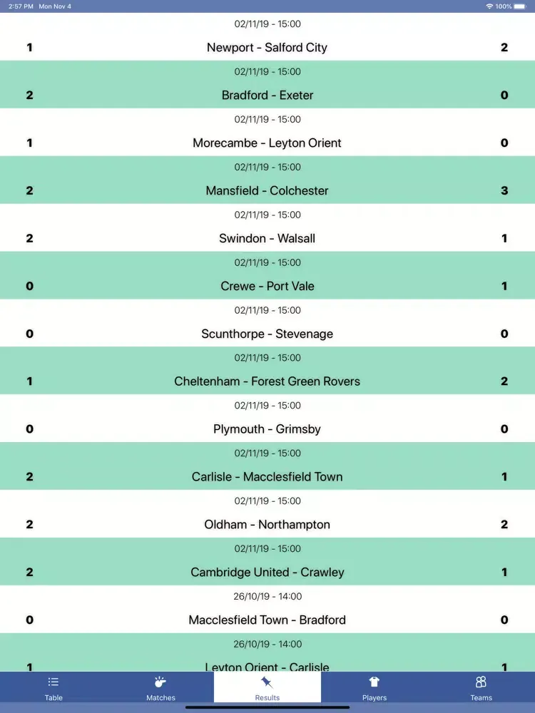 InfoLeague - English League 2 iPad  Screenshots