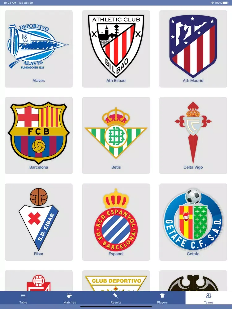 Скриншоты InfoLeague - Spanish Liga iPad 