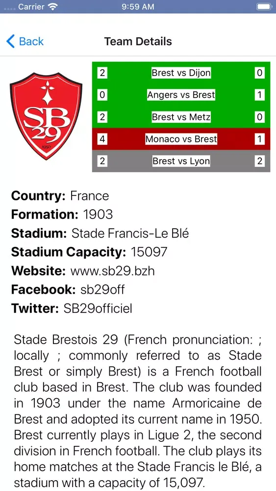 InfoLeague - French Ligue 1 स्क्रीनशॉट