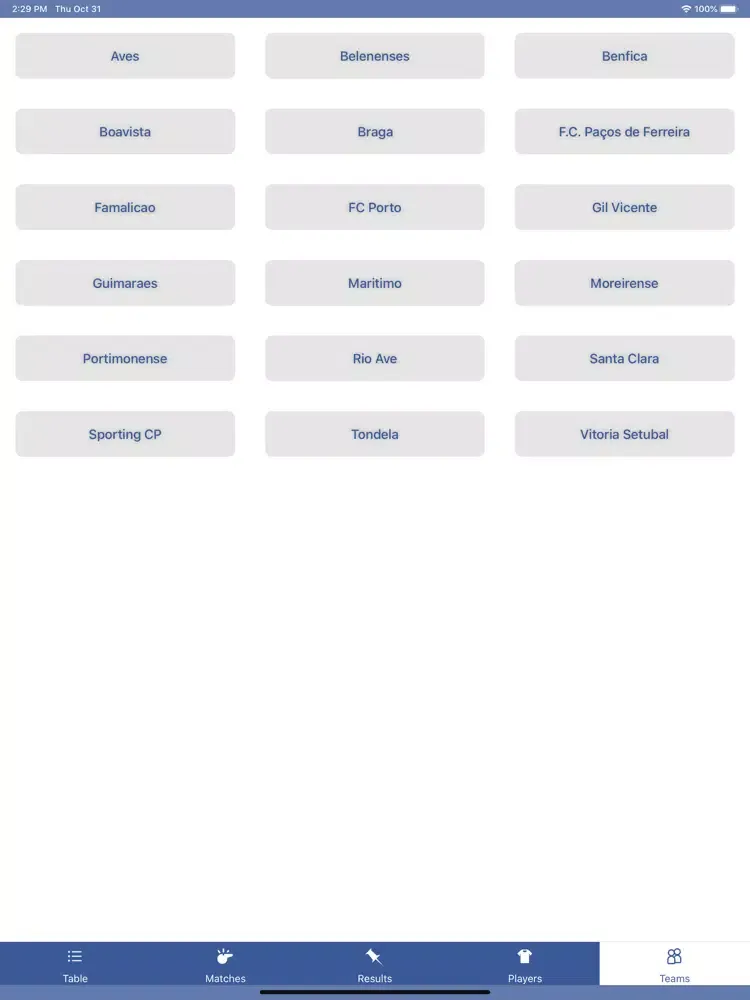 InfoLeague Portuguese Division iPad  Screenshots
