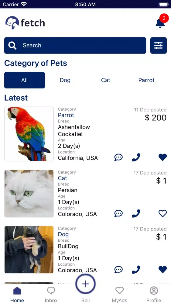 Ảnh chụp màn hình của Fetch - Local Pet Marketplace