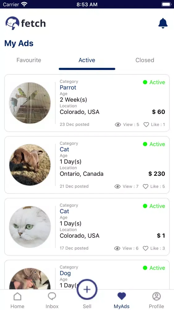 Ảnh chụp màn hình của Fetch - Local Pet Marketplace
