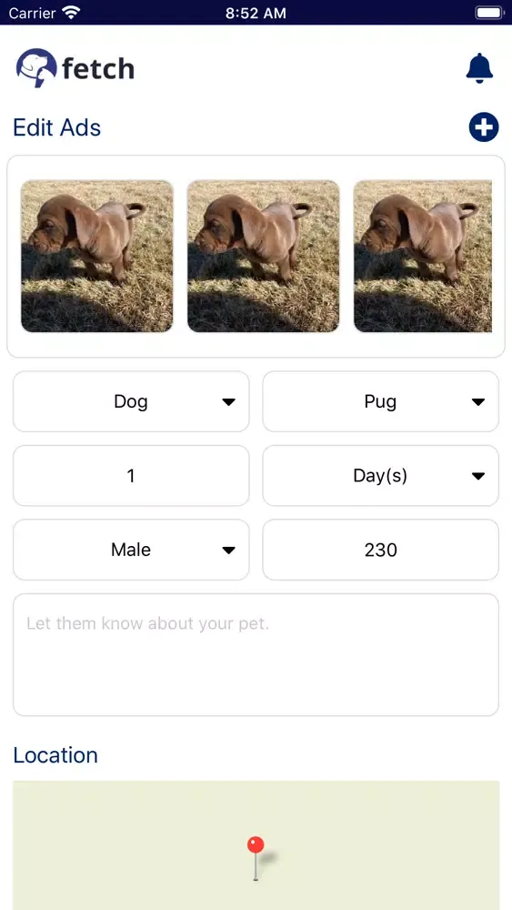 Ảnh chụp màn hình của Fetch - Local Pet Marketplace