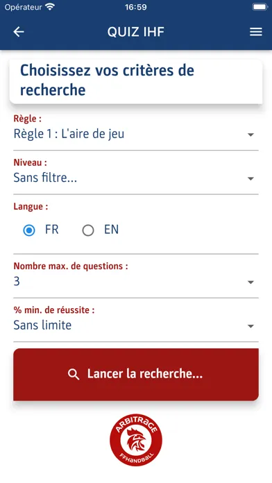Capturas de tela do FFHandball QUIZ règles du jeu