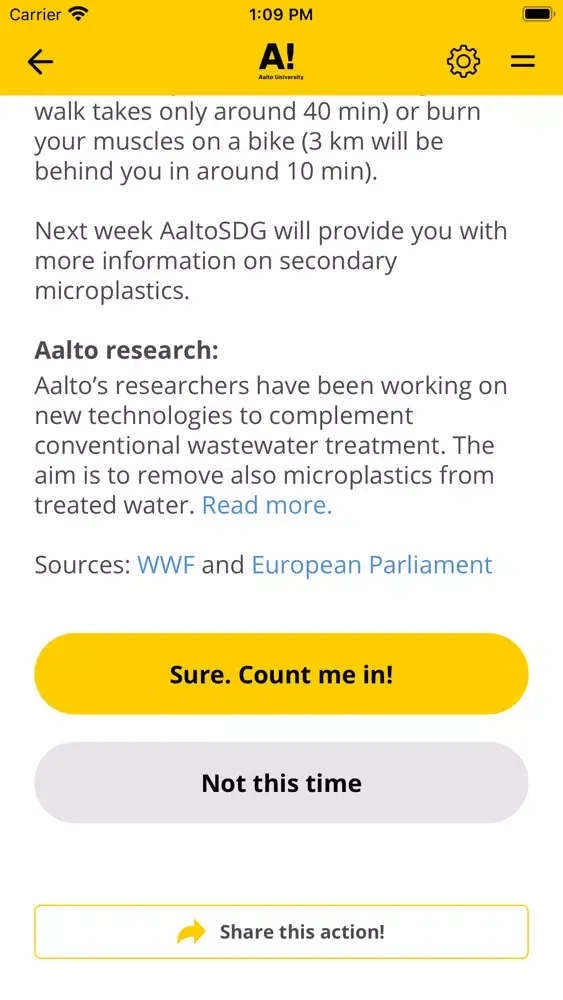 Screenshot di AaltoSDG