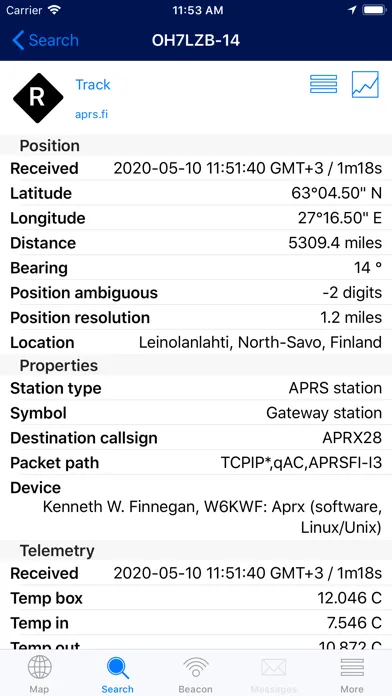 aprs.fi স্ক্রিনশট
