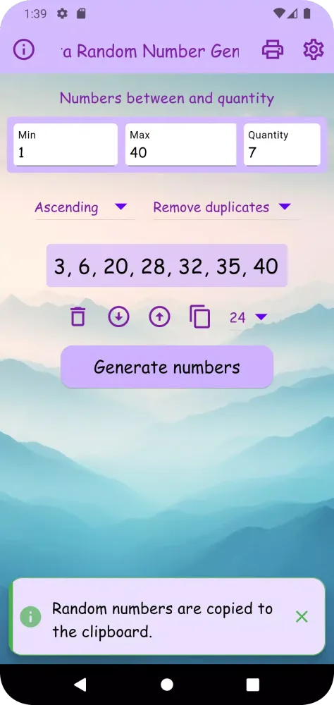 avita Random Number Generator Screenshots