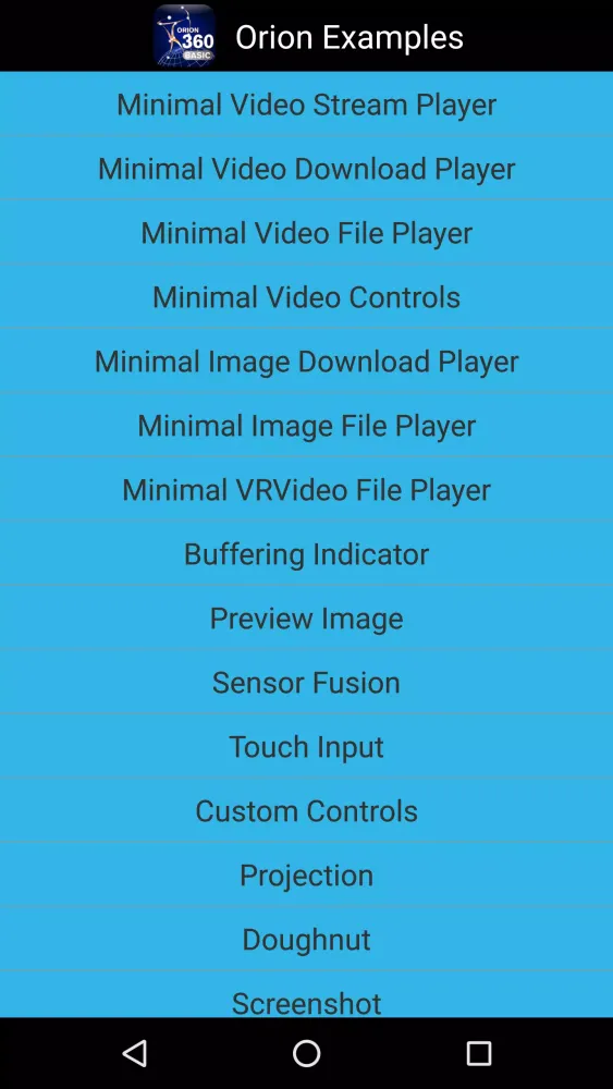 Examples - Orion360 SDK Basic স্ক্রিনশট