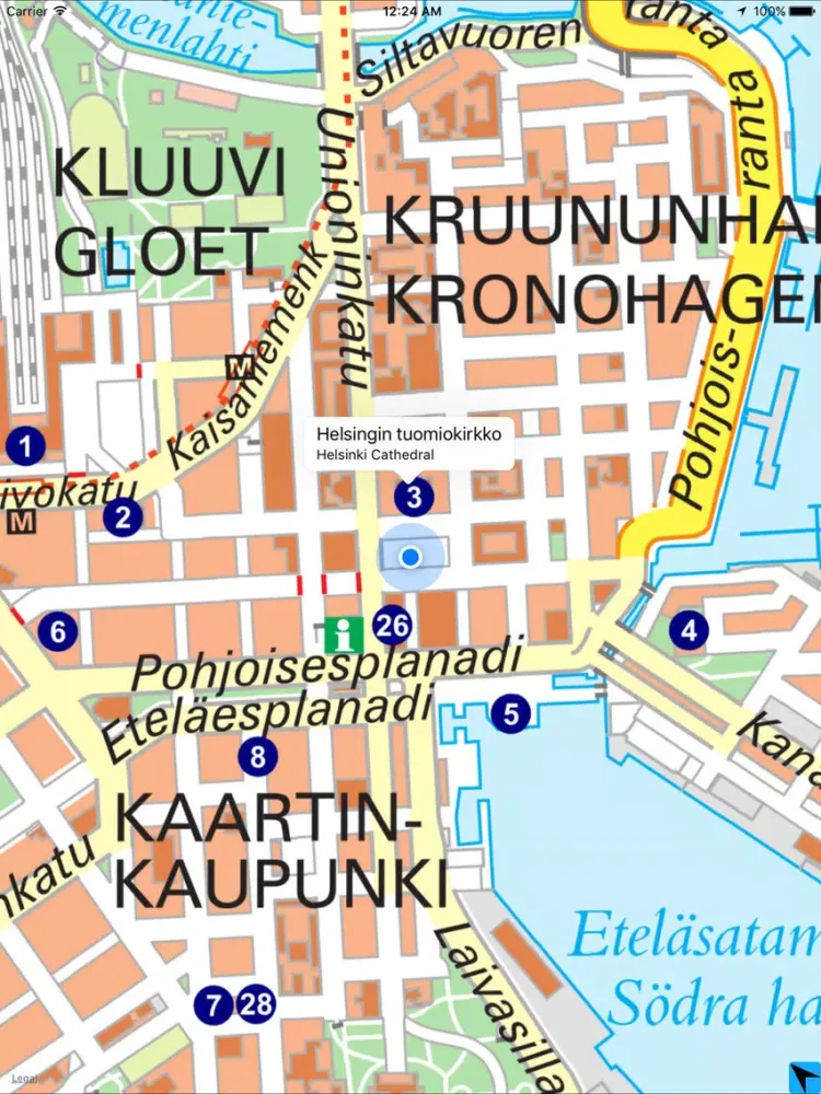 Map of Helsinki iPad  স্ক্রিনশট