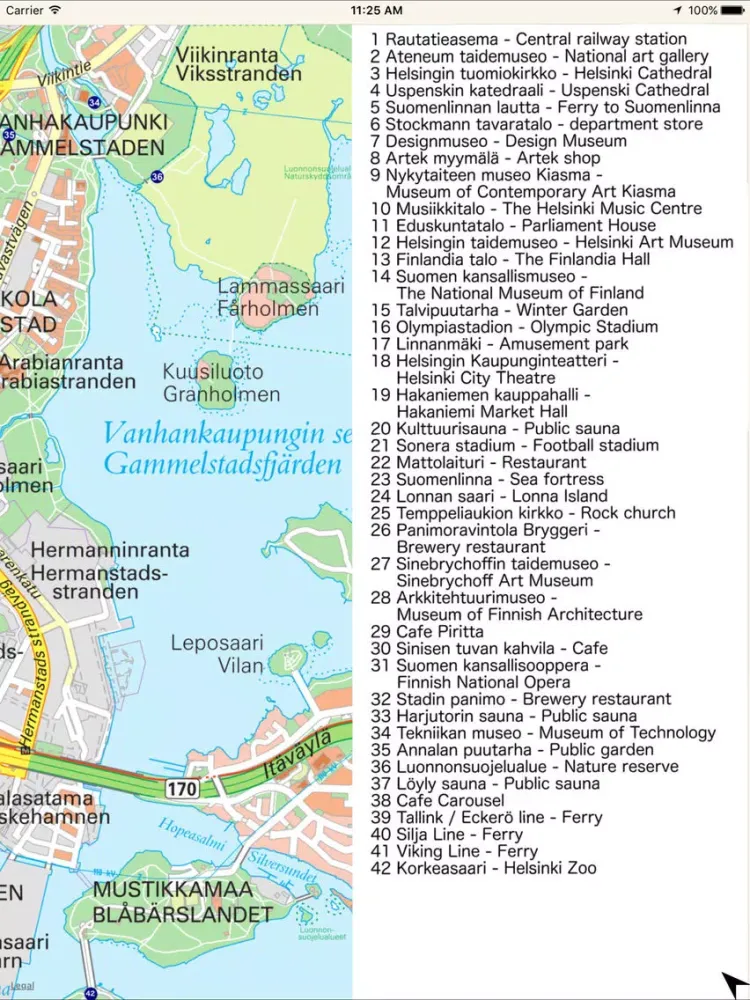 Map of Helsinki iPad  স্ক্রিনশট