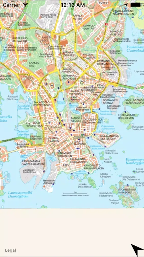 Map of Helsinki স্ক্রিনশট