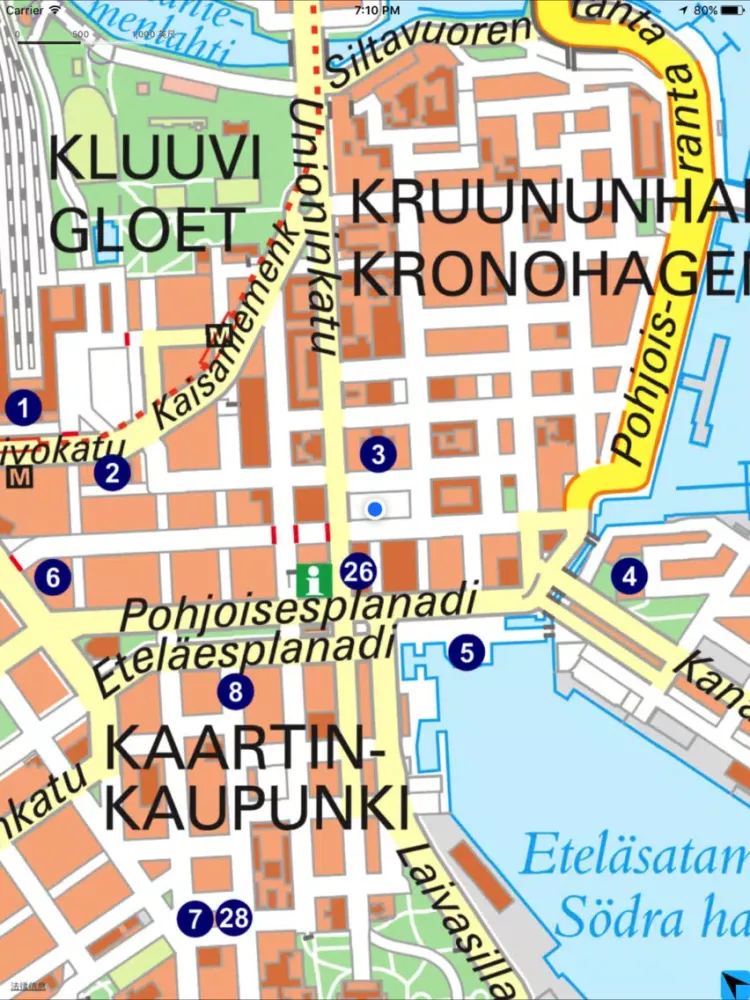 Ảnh chụp màn hình của Map of Helsinki 中文 iPad 