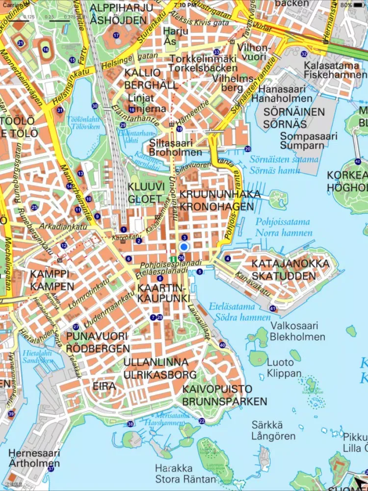 Ảnh chụp màn hình của Map of Helsinki 中文 iPad 