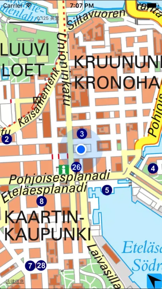 Ảnh chụp màn hình của Map of Helsinki 中文