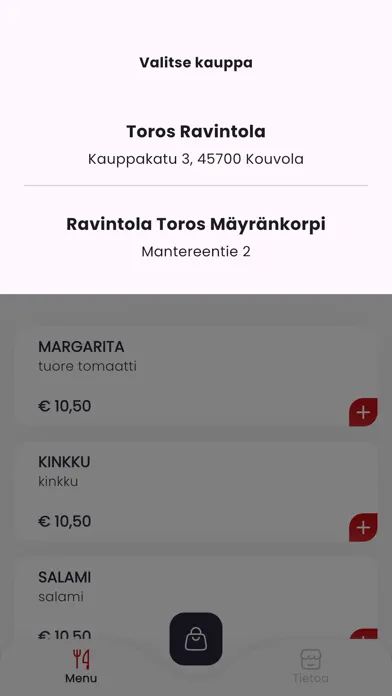 Capturas de pantalla de Toros Ravintola