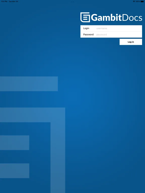GambitDocs iPad  スクリーンショット
