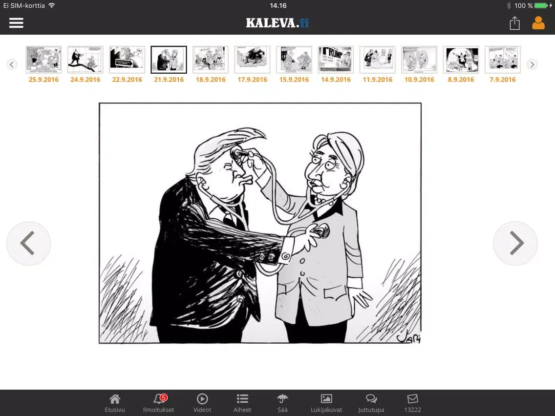 Zrzuty ekranu Kaleva.fi iPad 
