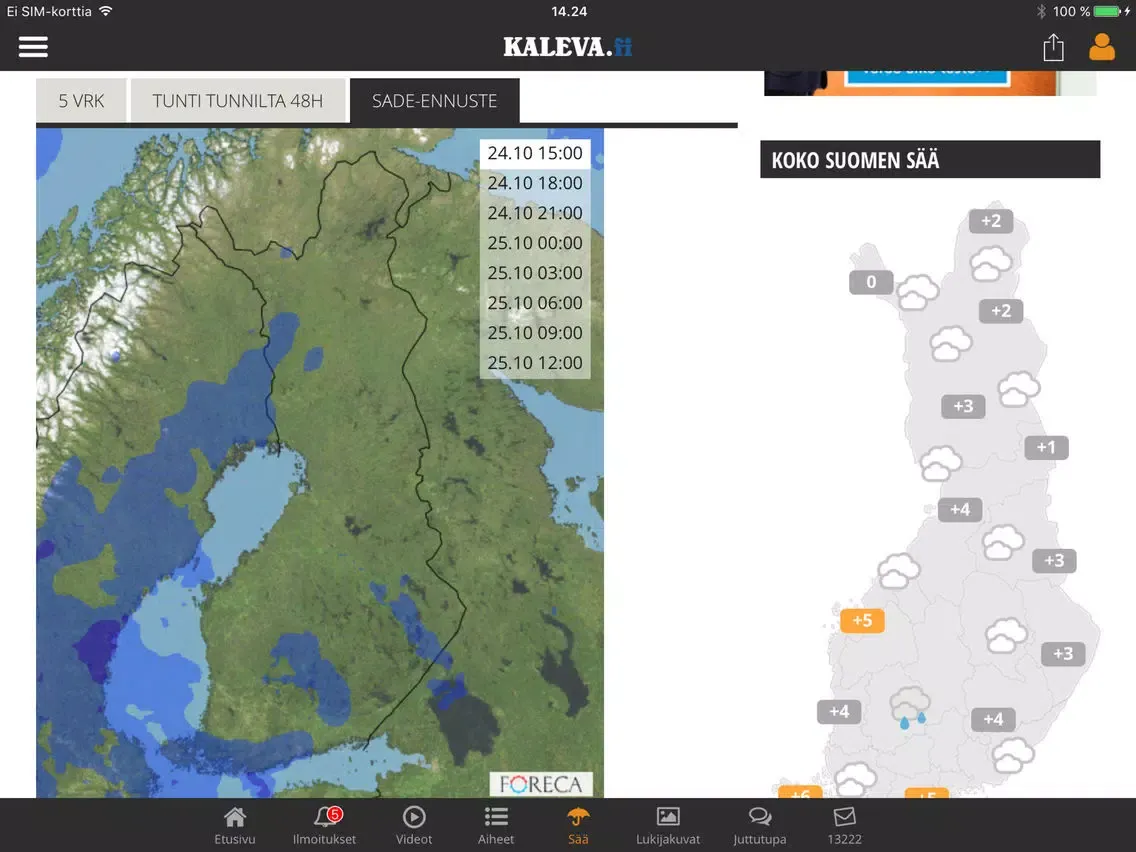 Zrzuty ekranu Kaleva.fi iPad 