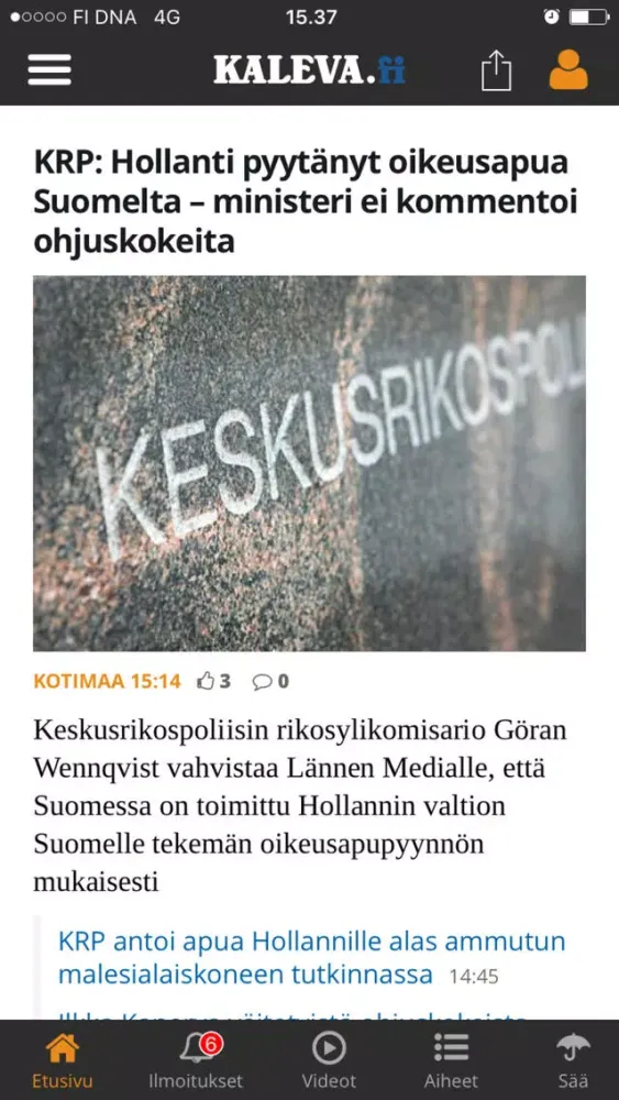 Zrzuty ekranu Kaleva.fi