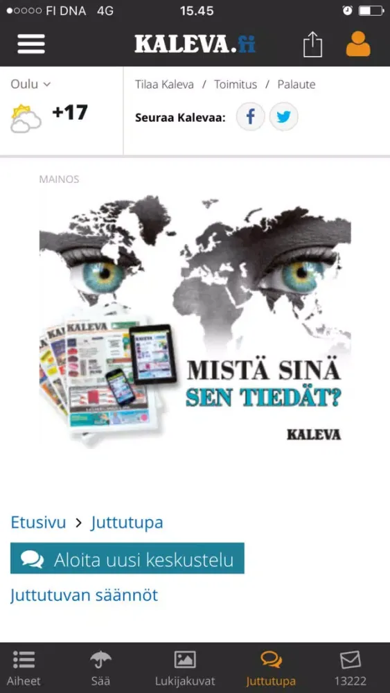 Zrzuty ekranu Kaleva.fi