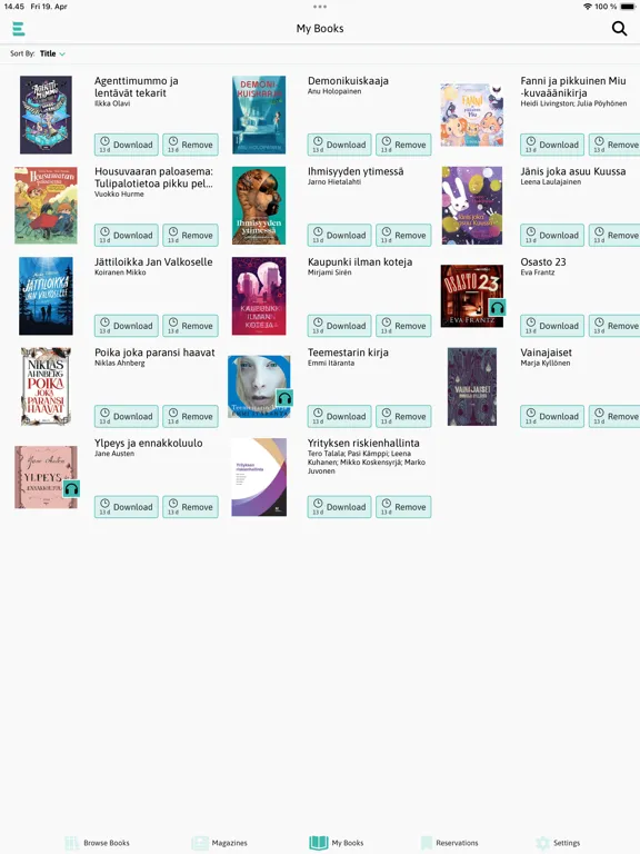 E-kirjasto iPad  Screenshots