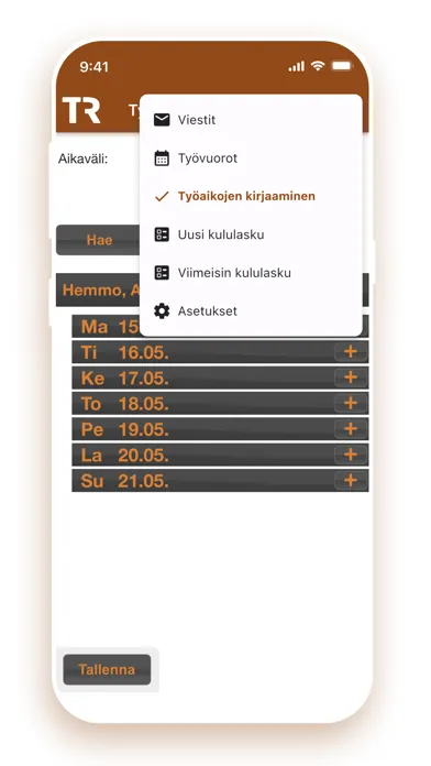 Transval työvuorot應用截圖